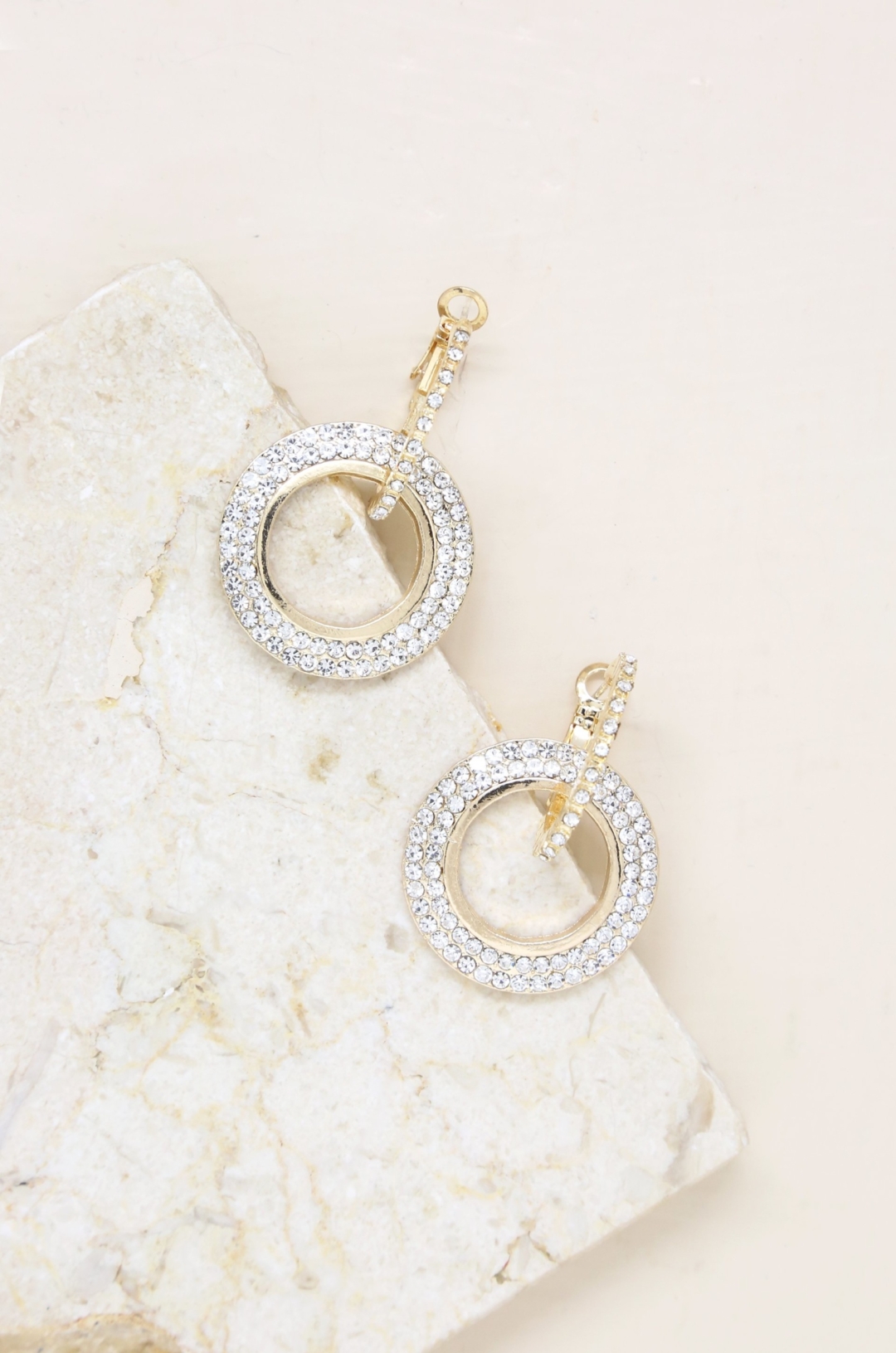 Ettika-Double Drop Crystal 18k Gold Plated Hoop Earrings