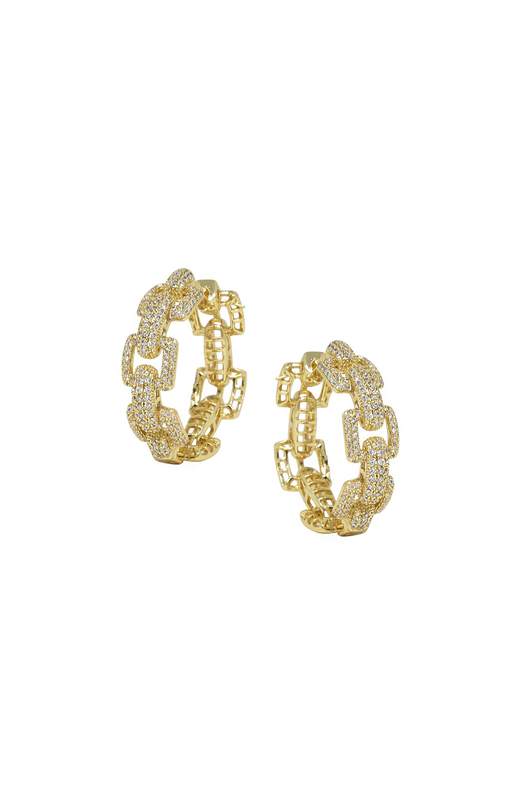 Crystal Chain Hoop Earrings - Ettika Jewelry 