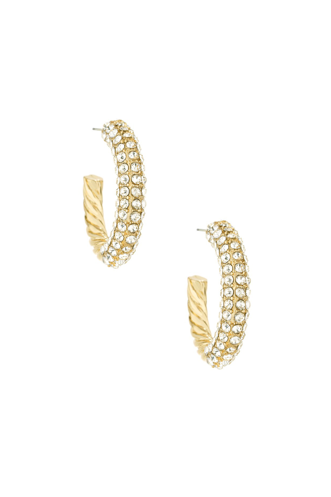 Crystal Dotted Twist Hoop Earrings - Ettika Jewelry 