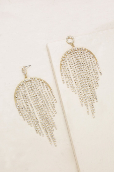 Crystal Elegance Fringe Earrings - Ettika Jewelry 