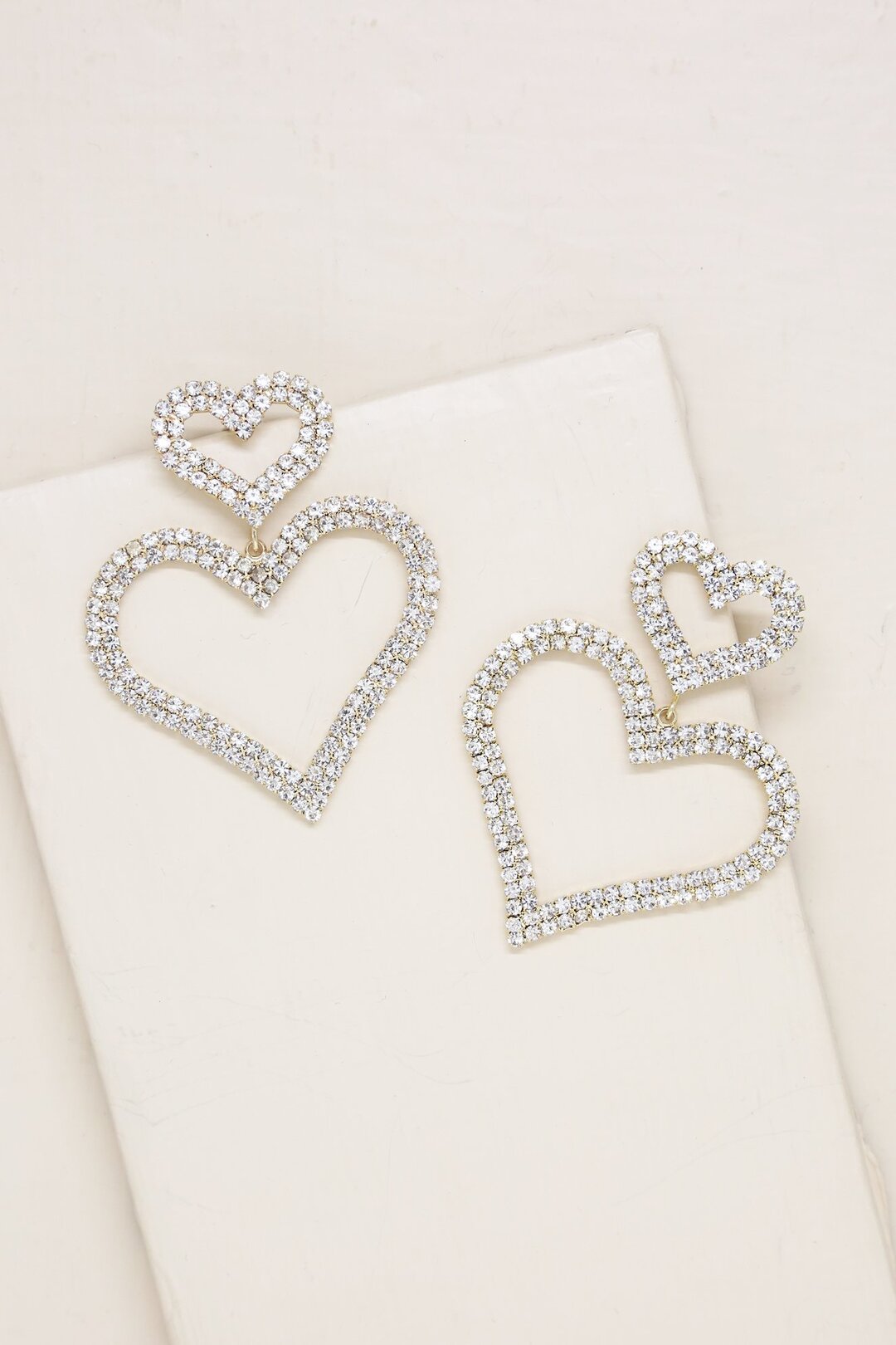 Double Trouble Heart Crystal Earrings - Ettika Jewelry 