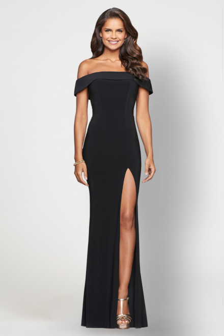 Black Off The Shoulder Gown - Faviana Dress Rental