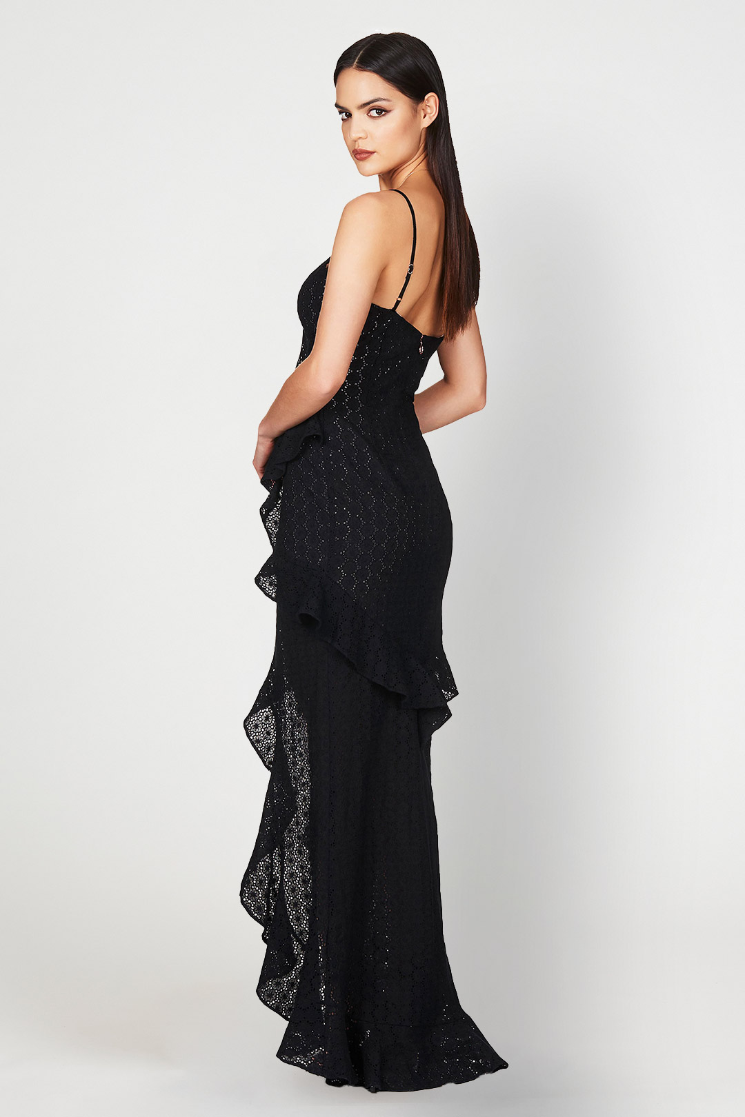Black Ruffle Dress - Nookie Dress Rental