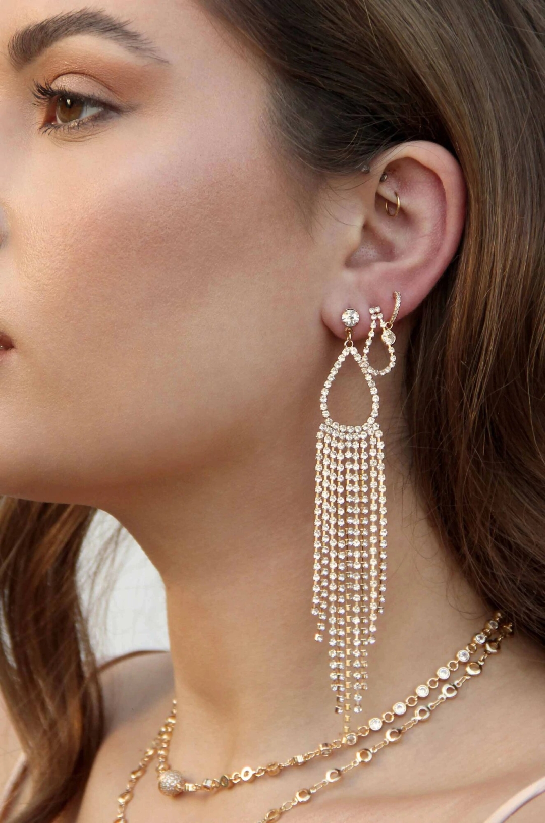 Long Teardrop Crystal Chandelier Earrings – Ettika Jewellery