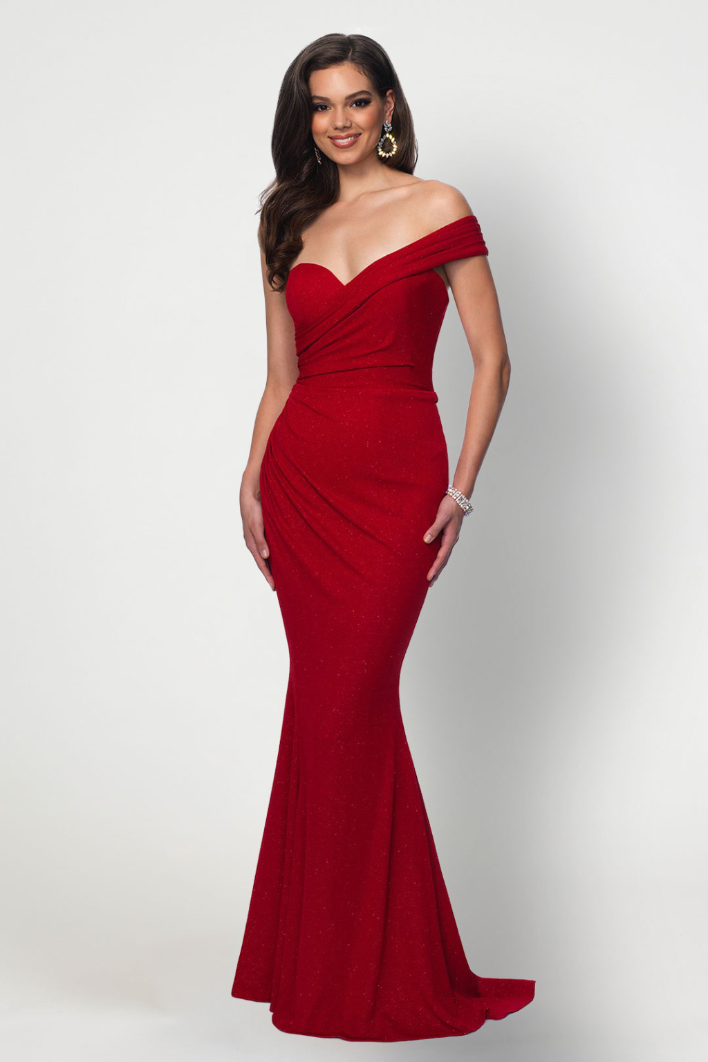 Elegant Red Glitter Gown by Blush Prom Prom Dress Rental