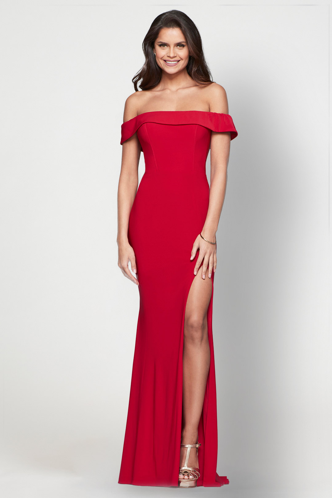 Rent A Dress Red Off The Shoulder Gown - Faviana Dress Rental