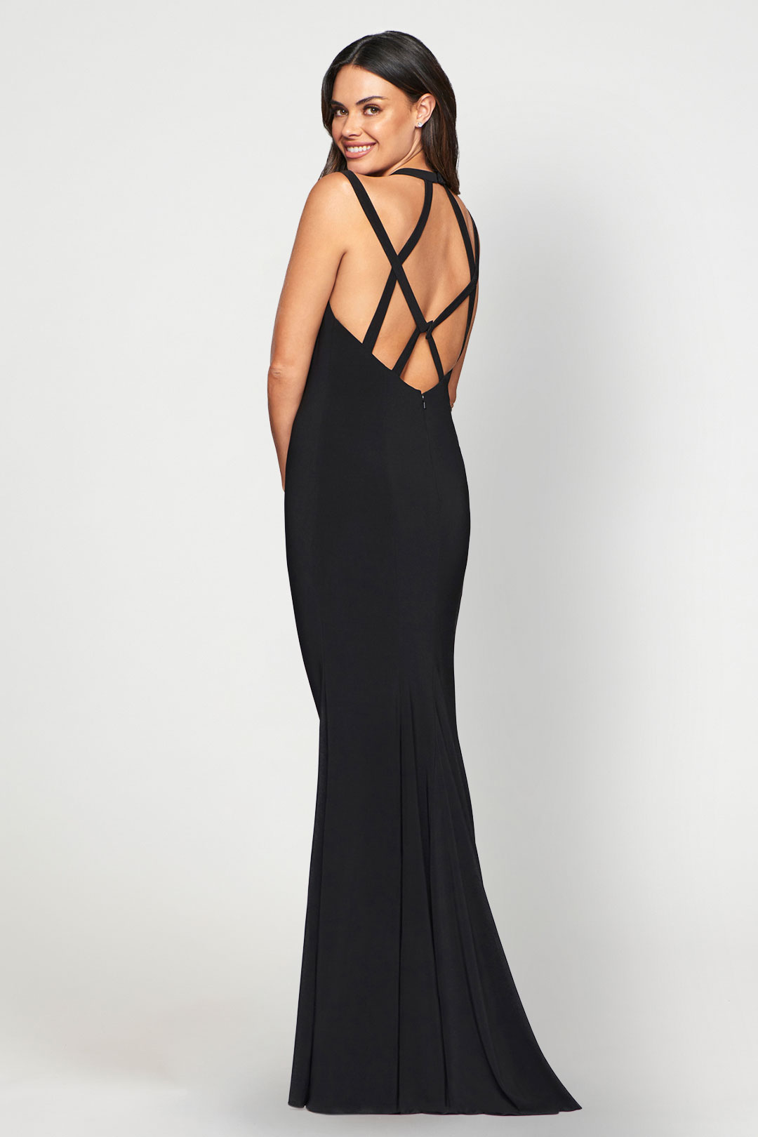 Black Double Strap Long Dress- Faviana Rent A Dress Dress Rental Gown Rental Back