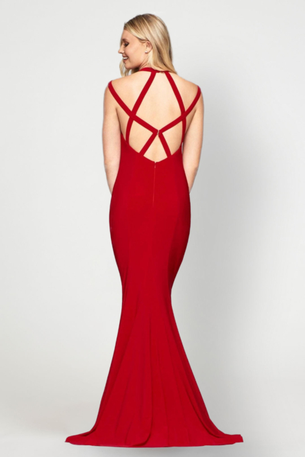 Red Double Strap Long Dress- Faviana Rent A Dress Dress Rental Gown Rental Back