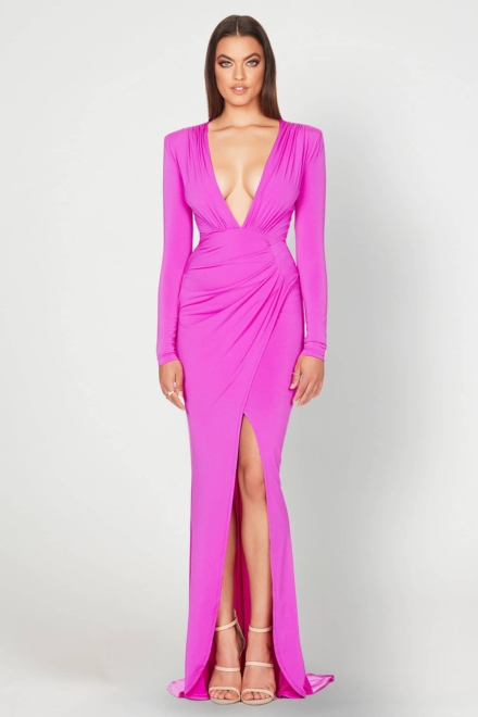 Farrah Pink Gown- Nookie- Rent A Dress Gown and Dress Rental Front