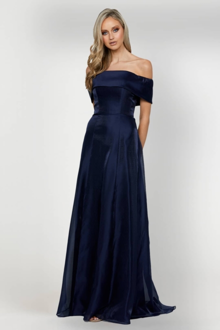 Callioppe Off Shoulder Gown-Bariano-Rent A Dress Gown Rental Front