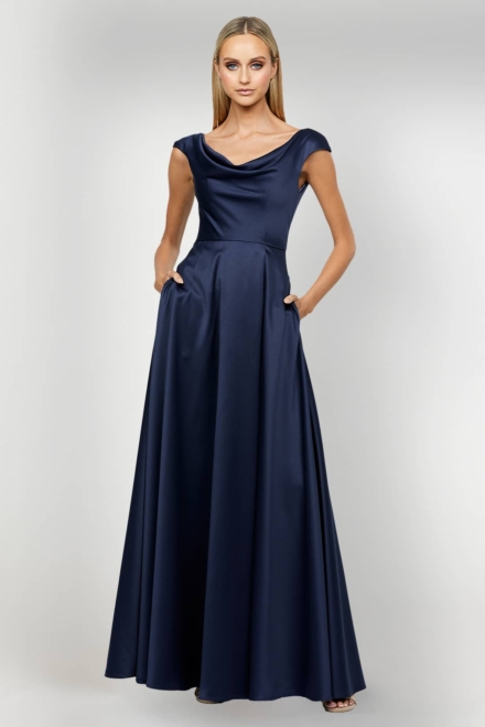 Cora Cap Sleeve Gown-Bariano- Gown Rental Front