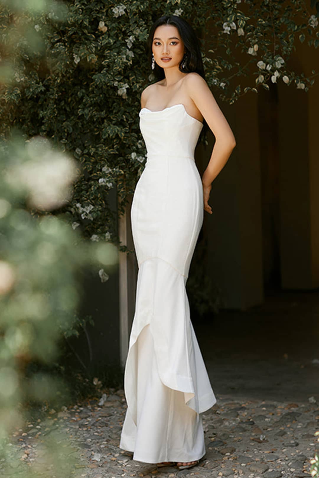Paisley Strapless Gown-Bariano-Rent A Dress Wedding Dress Rental 2