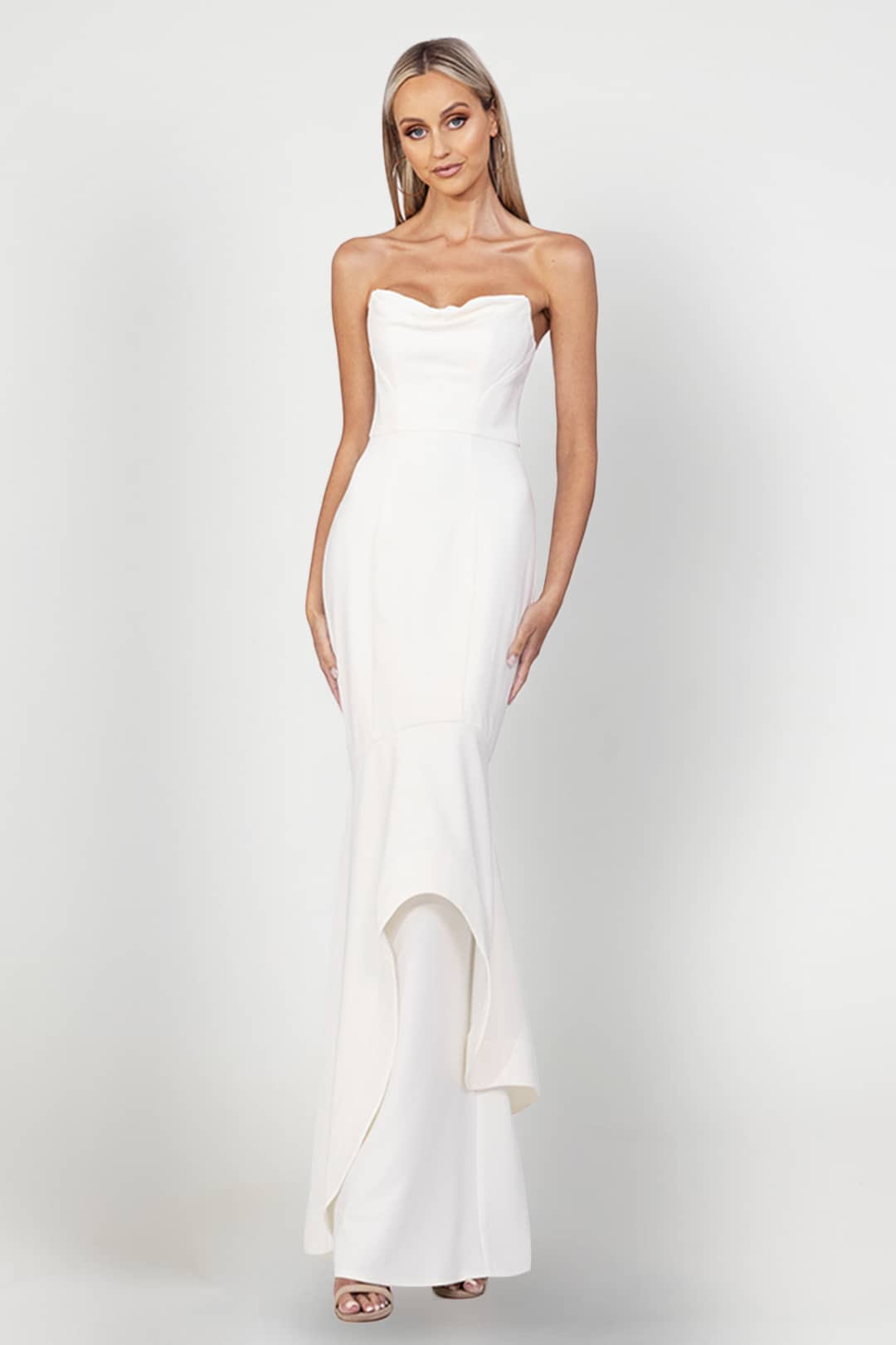 Paisley Strapless Gown-Bariano-Rent A Dress Wedding Dress Rental Front