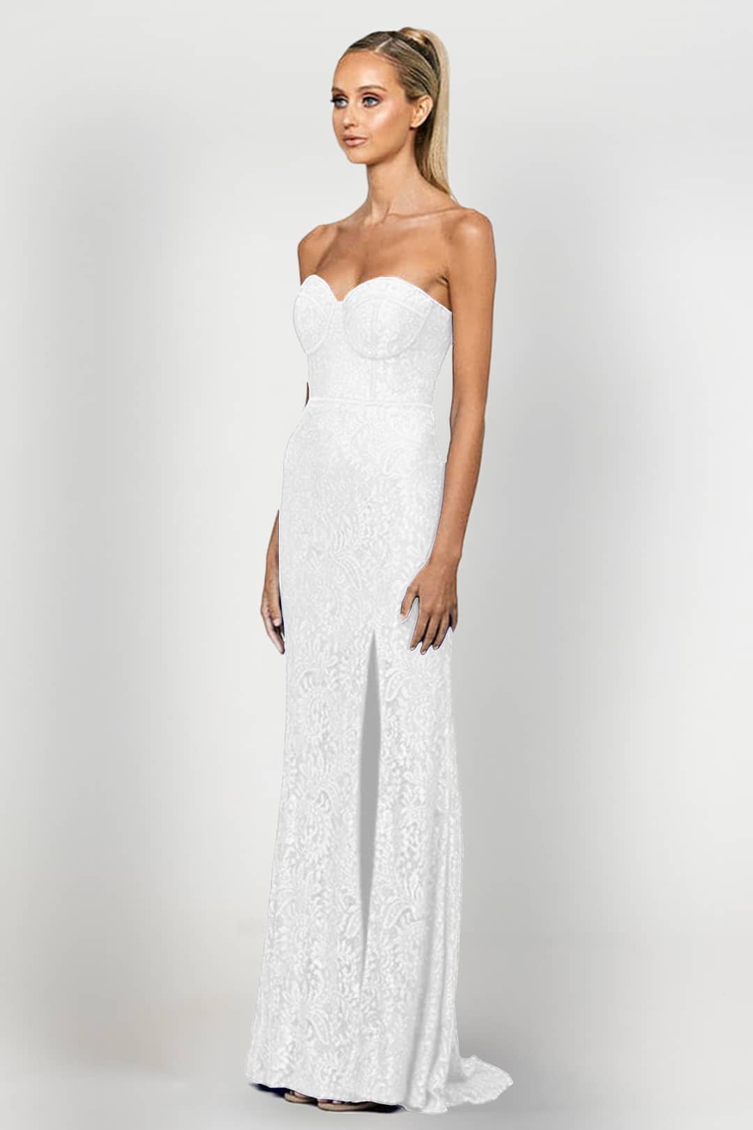 Rebecca Corset Gown-Bariano-Rent A Dress Bridal Dress Rental Side