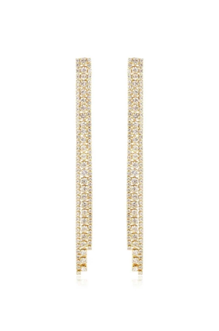 Your Moment Crystal Dangle Earrings - Ettika Jewely Rent A Dress Dress Rental