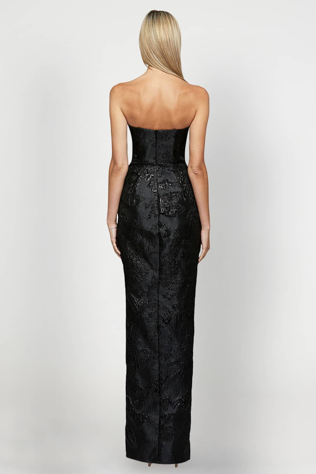 Tonaya Strapless Black Gown - Bariano - Rent A Dress Formal Gown Rental Back