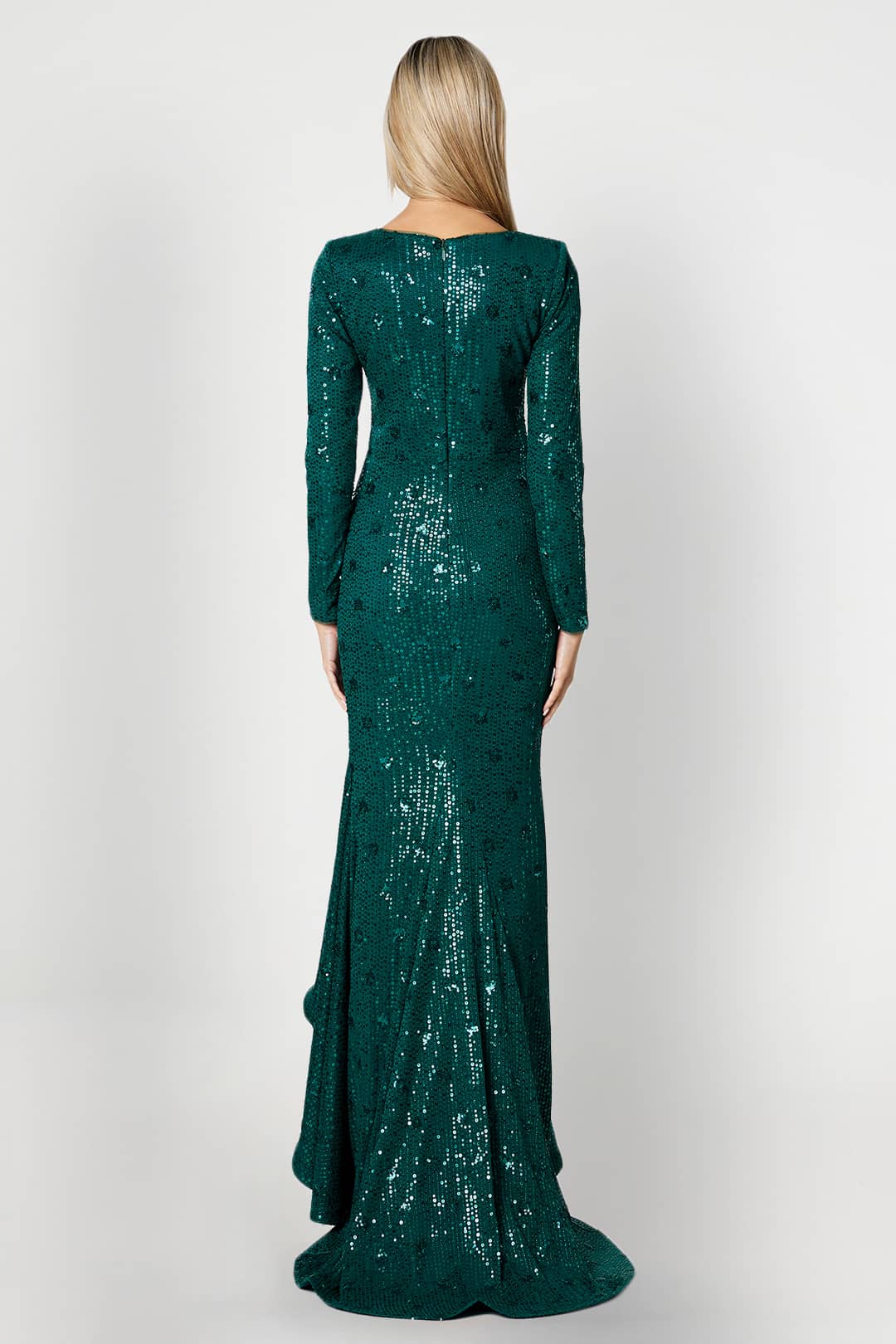 Orla Green Sequin Gown Rent A Dress Gown Rental Back