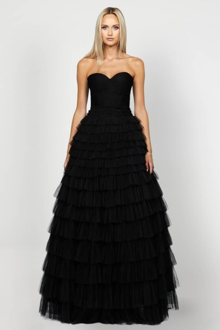 Serenity Black Gown - Bariano Dress Rental Rent A Dress Gown Rental Front