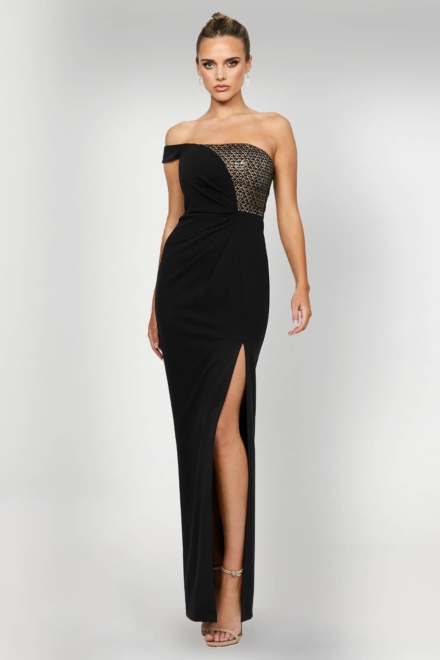 Raven One Shoulder Gown- Bariano Rent A Dress Gown Rental Canada