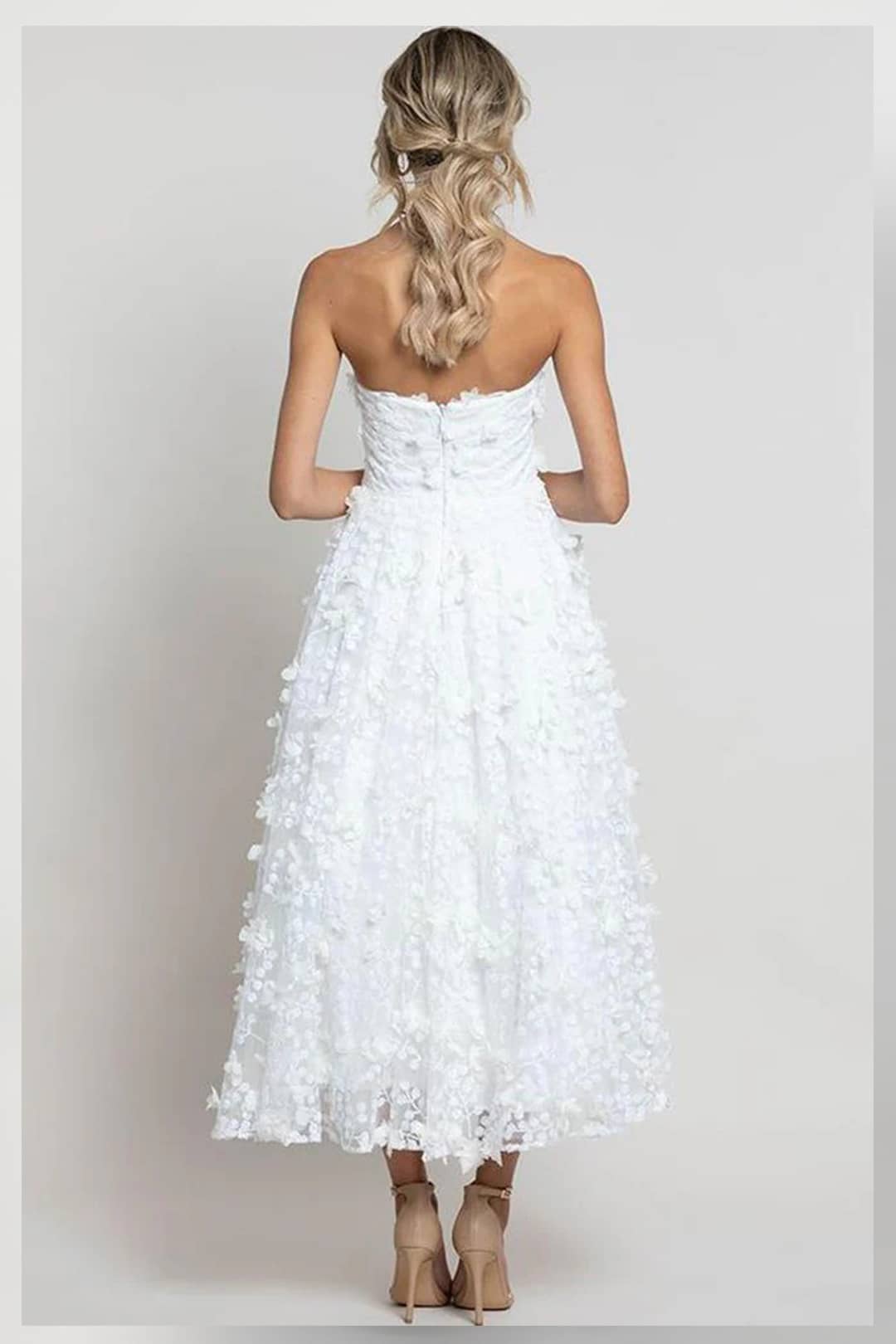 Dress Rentals 2 Adela Sweetheart Midi - Bariano Rent A Dress Gown Rental Canada White Dress Back