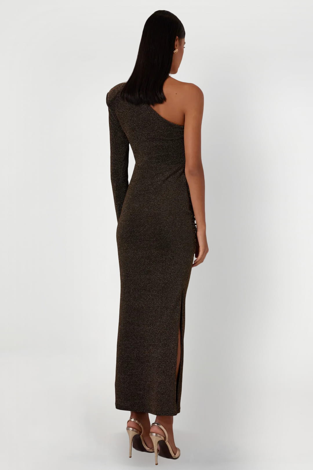 Jane Gold Dress One Sleeve Dress Rent A Dress Gown Rental Back