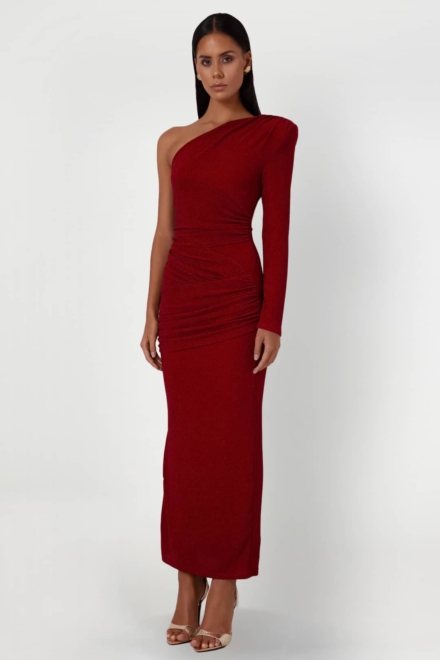 Jane Red Dress Long Dress Long Sleeve Dress Rent A Dress Gown Rental Canada Front