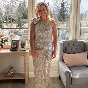 One Shoulder Silver Gown - Ieena for Mac Duggal 1