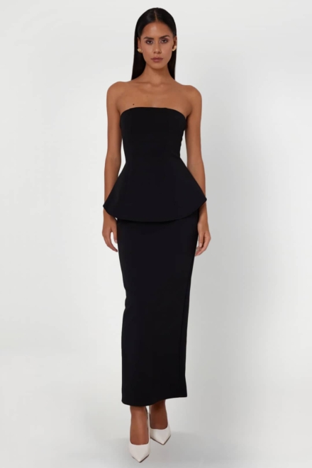 Gowns 1 Tatum Black Dress Strapless Dress Rent A Dress Gown Rental Canada Front